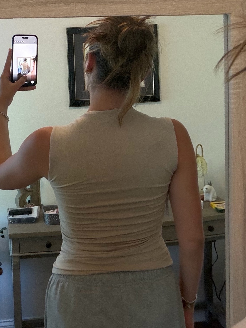 Abercrombie & Fitch Taupe Cowl Neck Ruched Women’s Camisole - Picture 4 of 5